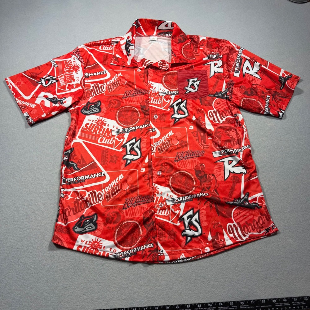 Margaritaville Richmond Flying Squirrels Performance Shirt Red Mens Medium